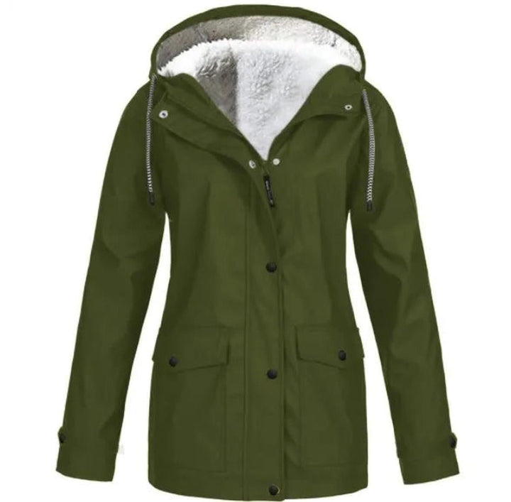 Women's warm hooded insulated jacket, waterproof & windproof, designed for ultimate winter protection.