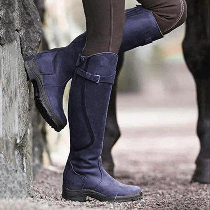 Rugged women's waterproof winter boots. Tall equestrian riding boots offering warmth & protection in all weather.