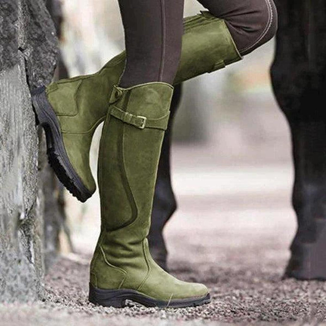 Women's durable waterproof winter boots. Comfortable, versatile long riding boots for outdoor style & protection.