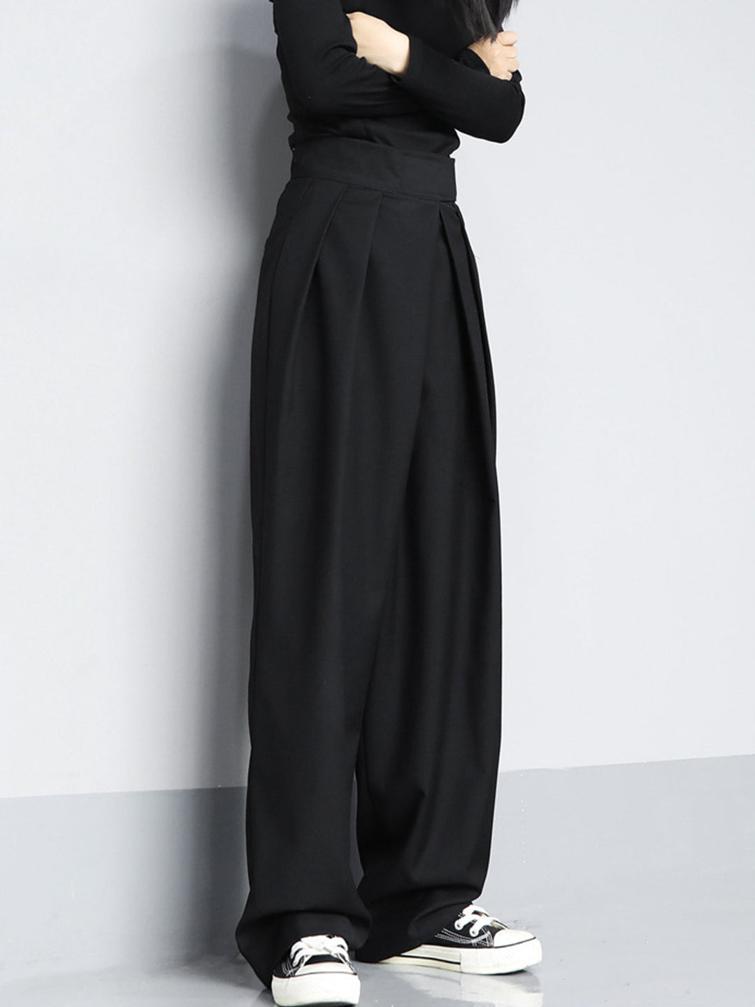 Women's wide leg pants with velcro waist. Flowy, comfortable, and chic for everyday wear.
