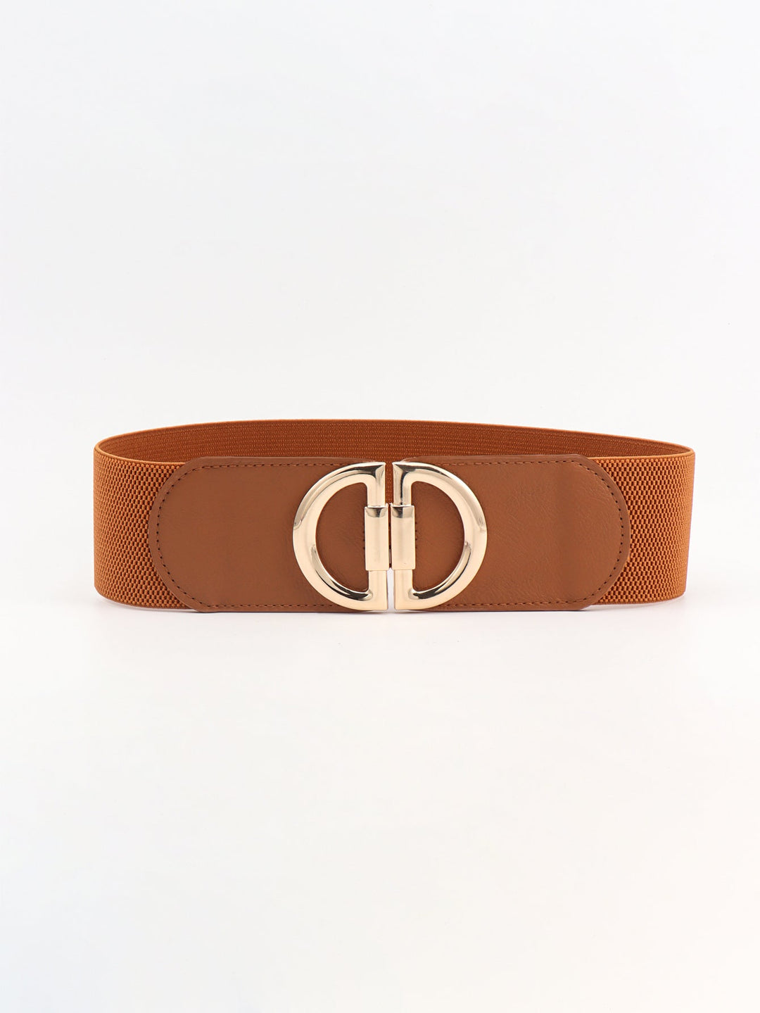 Premium women's wide stretchy waist belt with a high-quality buckle, offering comfort & style.