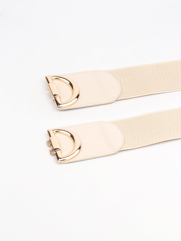 Statement wide stretchy women's belt with an ornate buckle, ideal for making an impact.