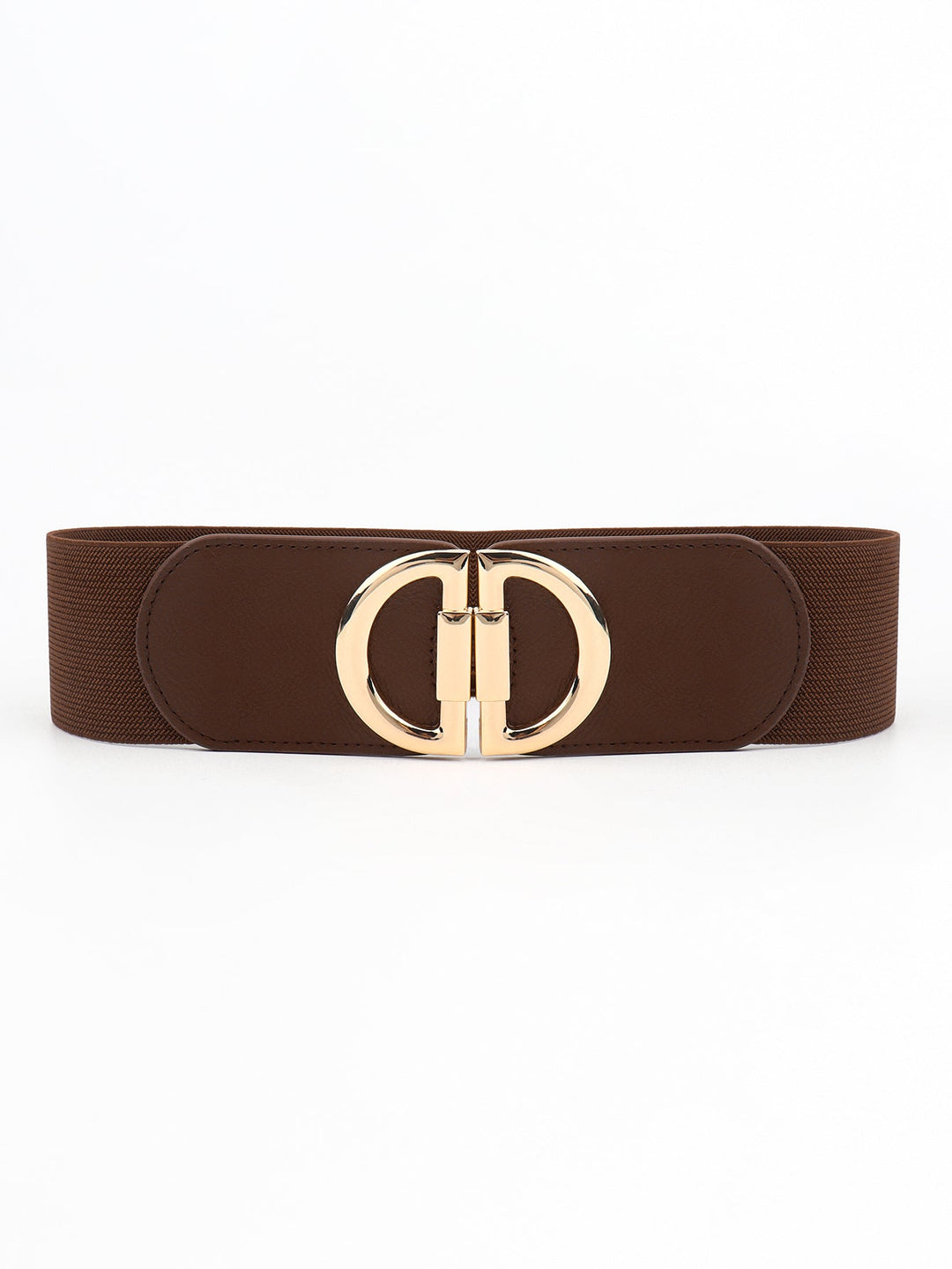 Adjustable wide elastic women's belt for dresses, enhancing waistlines with its fashionable buckle.