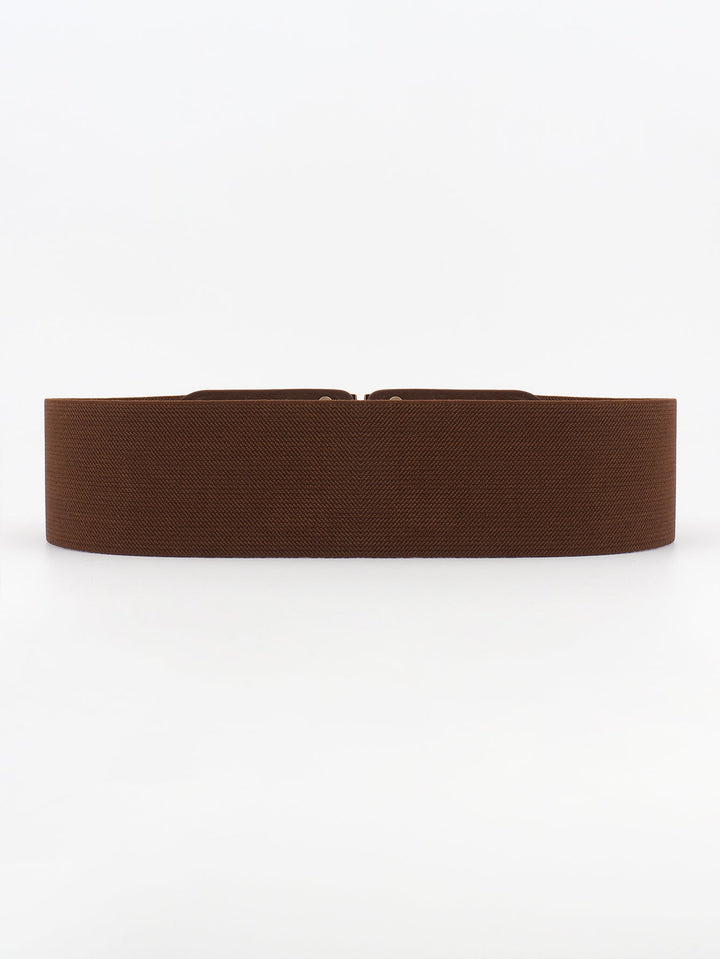 Versatile women's wide stretch fashion belt with a modern buckle, an essential outfit enhancer.