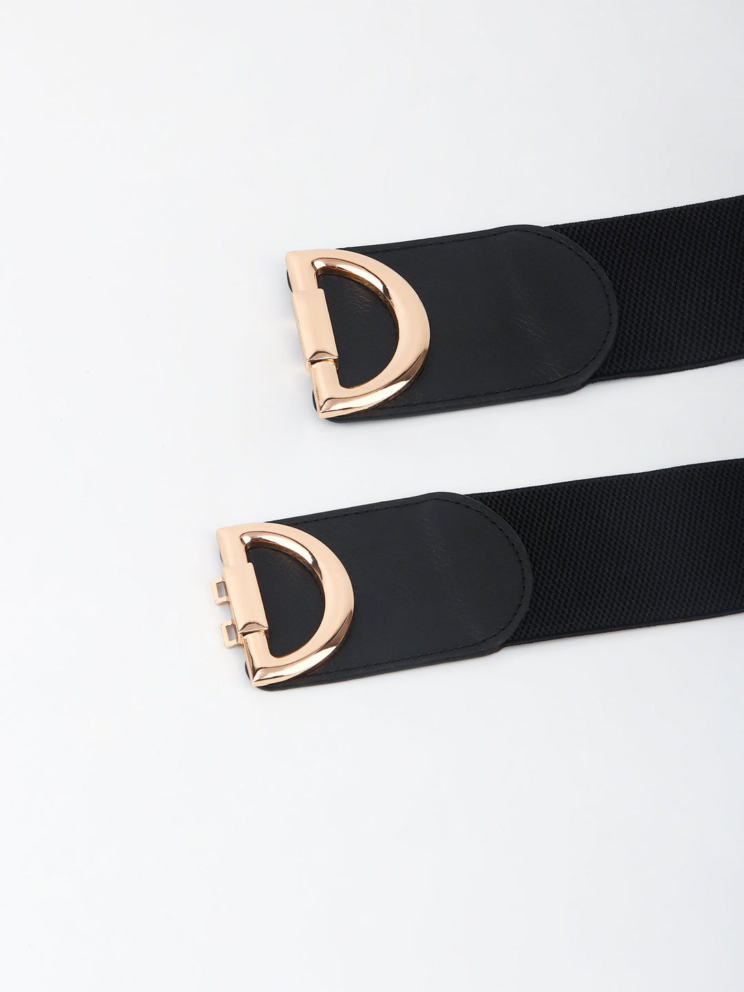 Fashionable women's wide elastic waist belt, featuring a contemporary buckle design for a stylish touch.