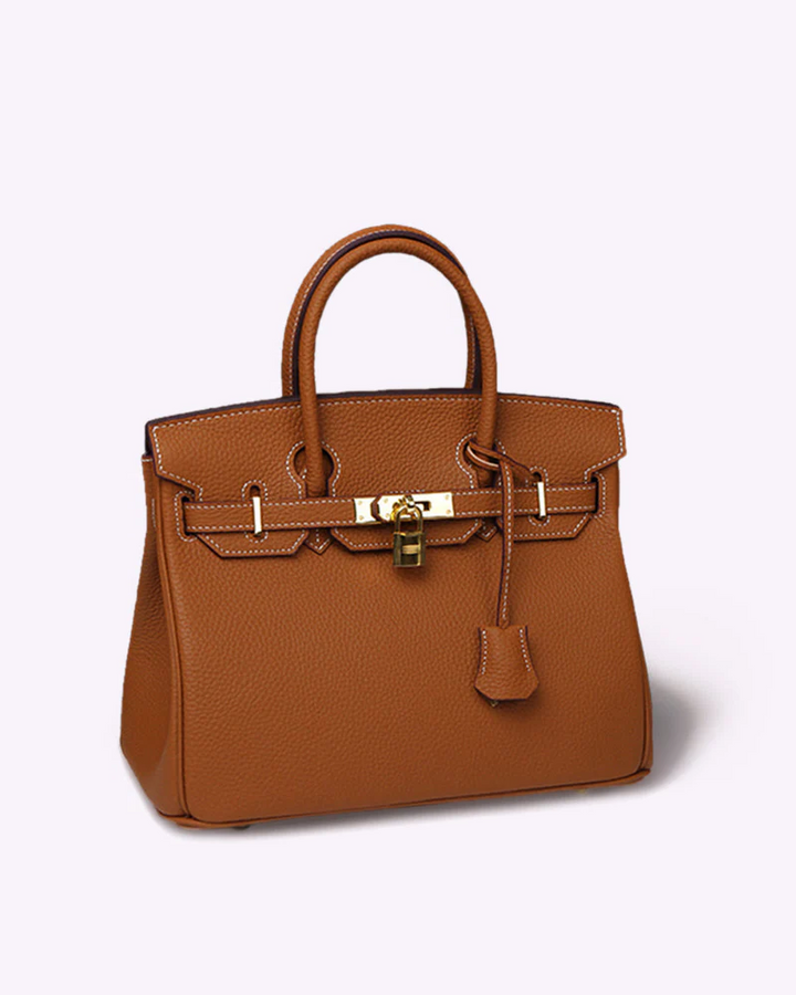 Women's luxury leather tote handbag, elegant for work and travel, genuine leather, sleek stylish design, versatile functional