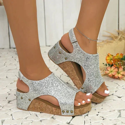 Women's Orthopedic Platform Wedge Sandals with Arch Support - Lexians