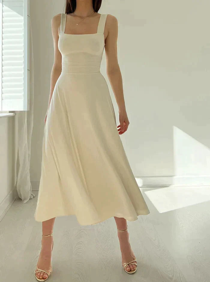 "Women's sleeveless dress, elegant design, flattering silhouette in black, baby blue, turquoise; perfect for any occasion."