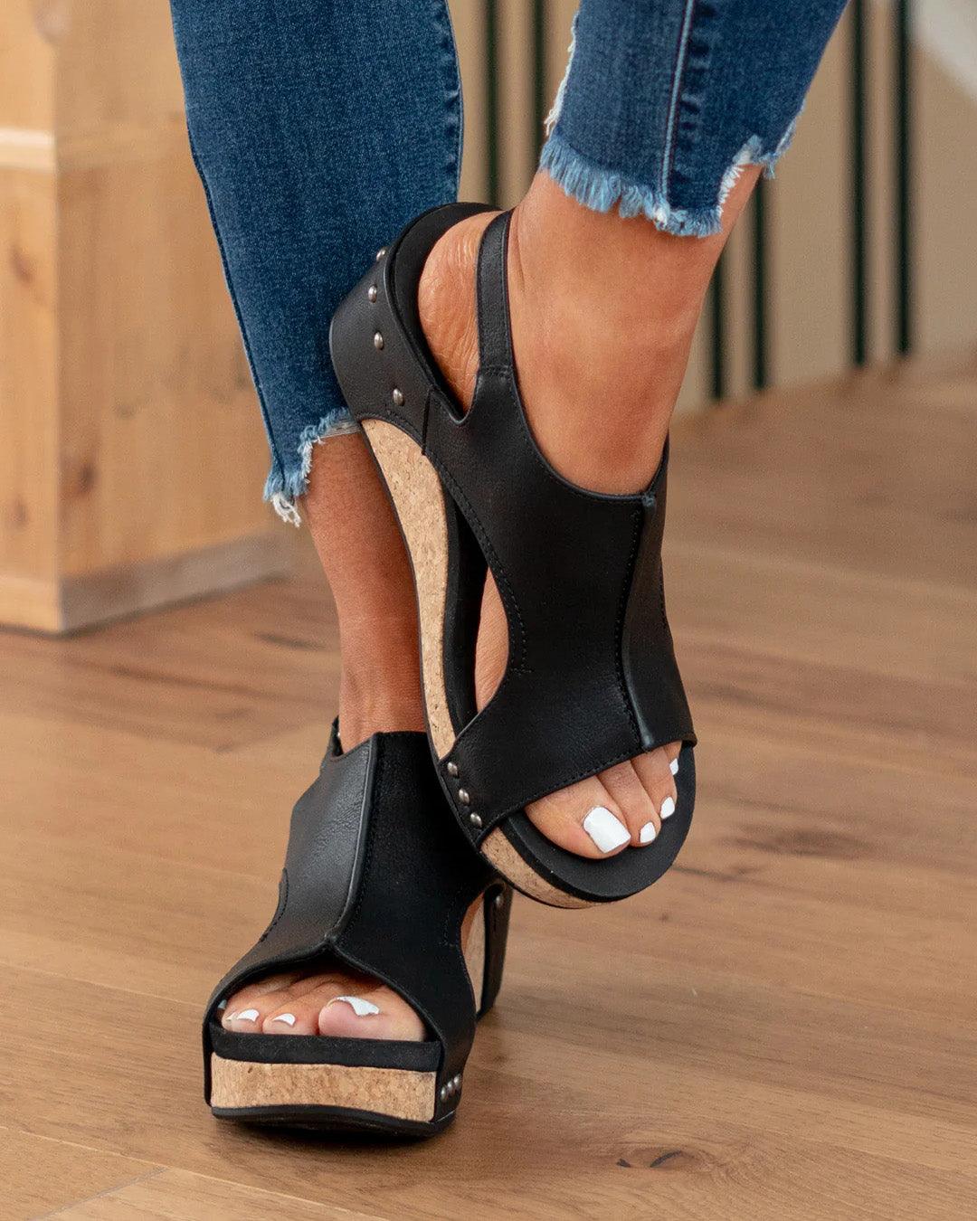 Women's Vegan Wedge Sandals with Ergonomic Design - Lexians