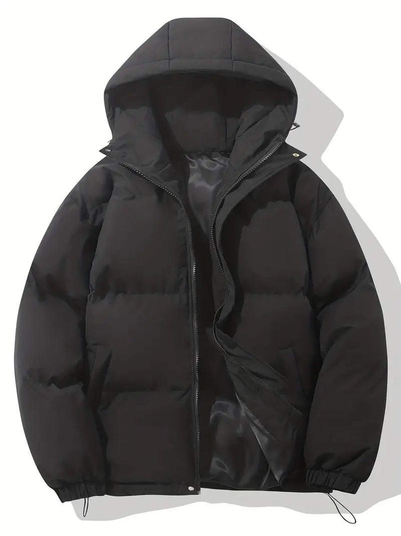 Women's winter jacket with hood, premium filling, timeless style, perfect for casual and formal, elegant classic look.