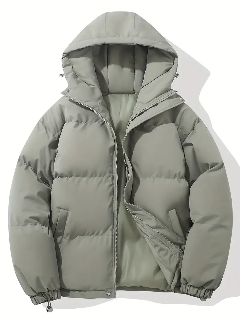Women's winter jacket with hood, premium filling, timeless style, perfect for casual and formal, elegant classic look.
