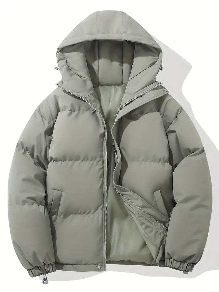 Women's winter jacket with hood, premium filling, timeless style, perfect for casual and formal, elegant classic look.
